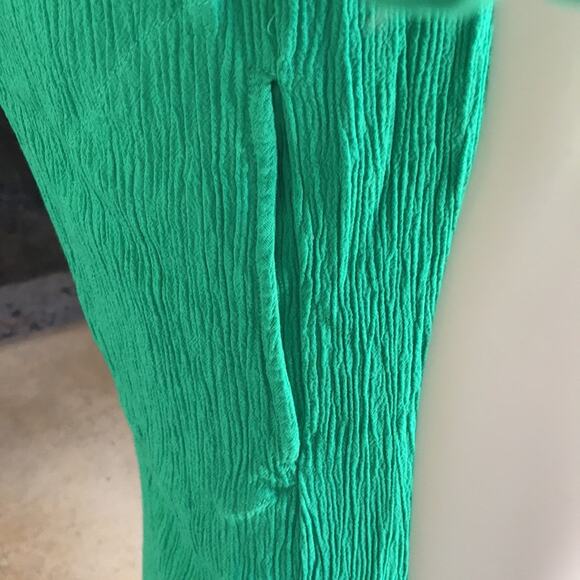 Soft Surroundings Cold Shoulder Tie Sleeve Green Rayon Dress Women’s Size PS - Picture 4 of 8